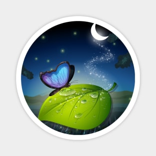 Butterfly Under The Moon Magnet